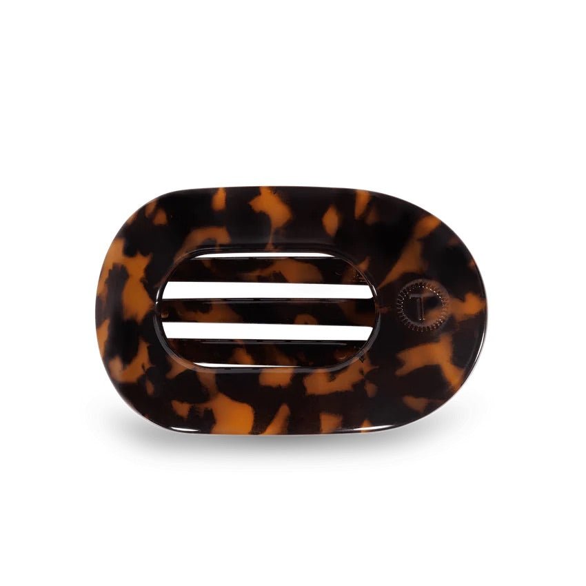 Tortoise Medium Round Flat Hair Clip - She Chester