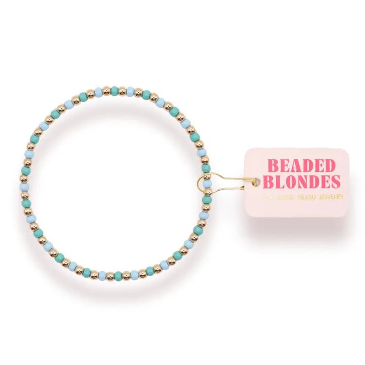 Turquoise & Powder Blue Demi BB Standard Bracelet - She Chester