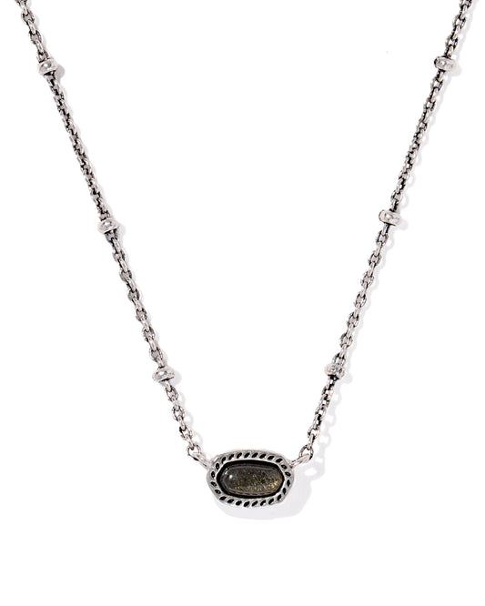 MINI ELISA SATELLITE SHORT PENDANT NECKLACE VINTAGE SILVER GOLDEN OBSIDIAN