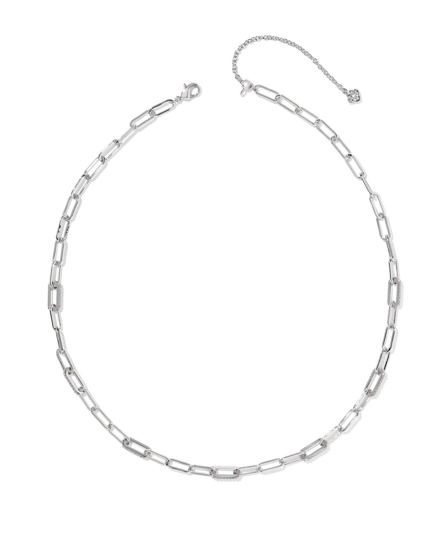 BELLA CHAIN NECKLACE SILVER WHITE CZ