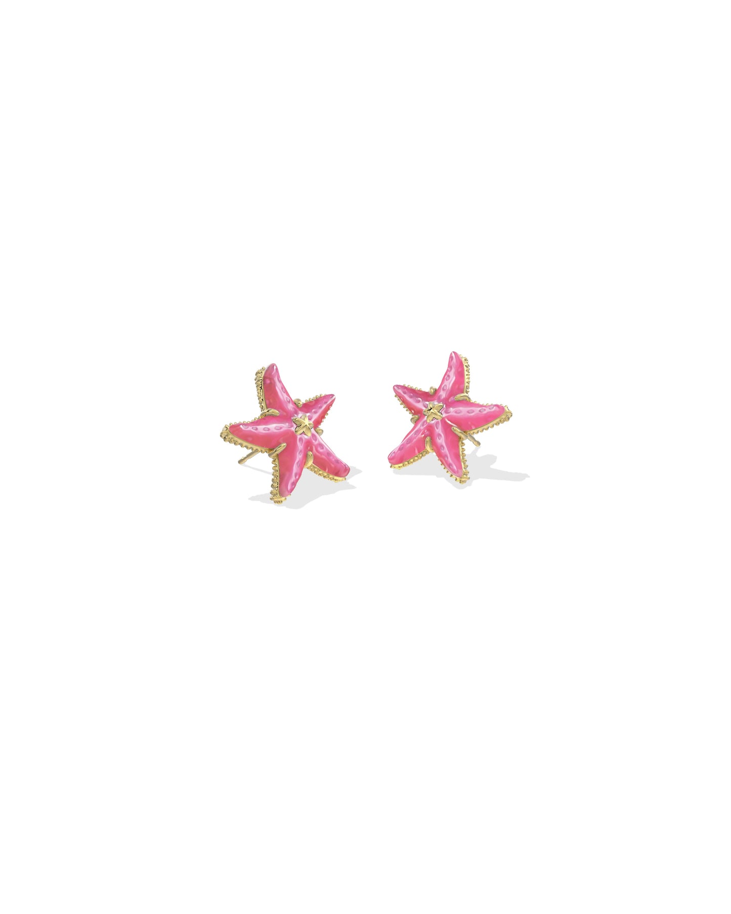 PARKER STARFISH STUD EARRINGS GOLD BRIGHT PINK MOTHER OF PEARL