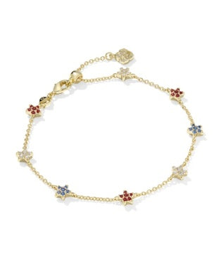Sierra Star Crystal Delicate Bracelet Gold Red White Blue Mix