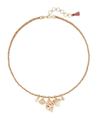 OLEANA CHARM NECKLACEGOLD IRIDESCENT ABALONE