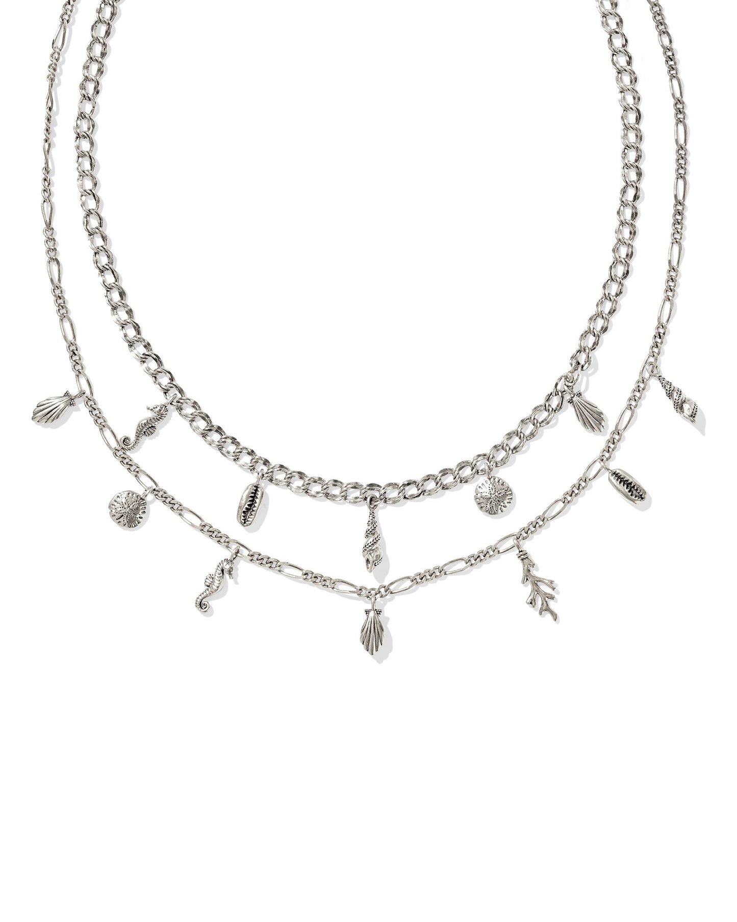 Alexa Vintage Silver Multi Strand Necklace