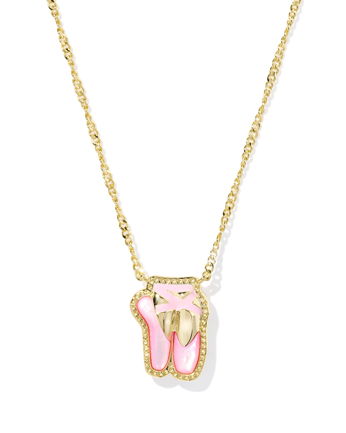 Ballet Short Pendant Necklace Gold Blush MOP