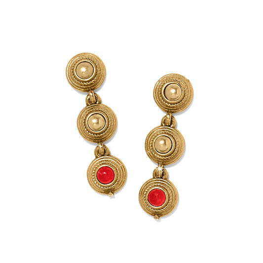 Ferrara Red/Gold Drop Post Earrings - JA9987