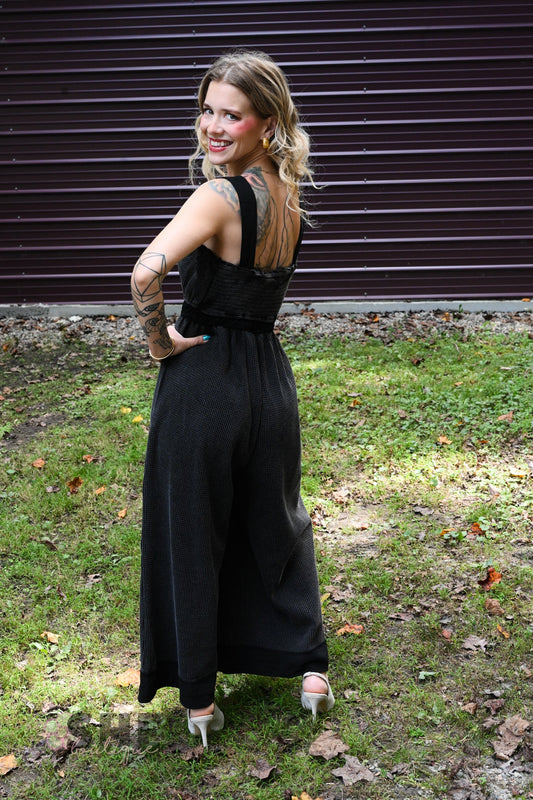 Wanda Waffle Ash Jumpsuit - She Chester