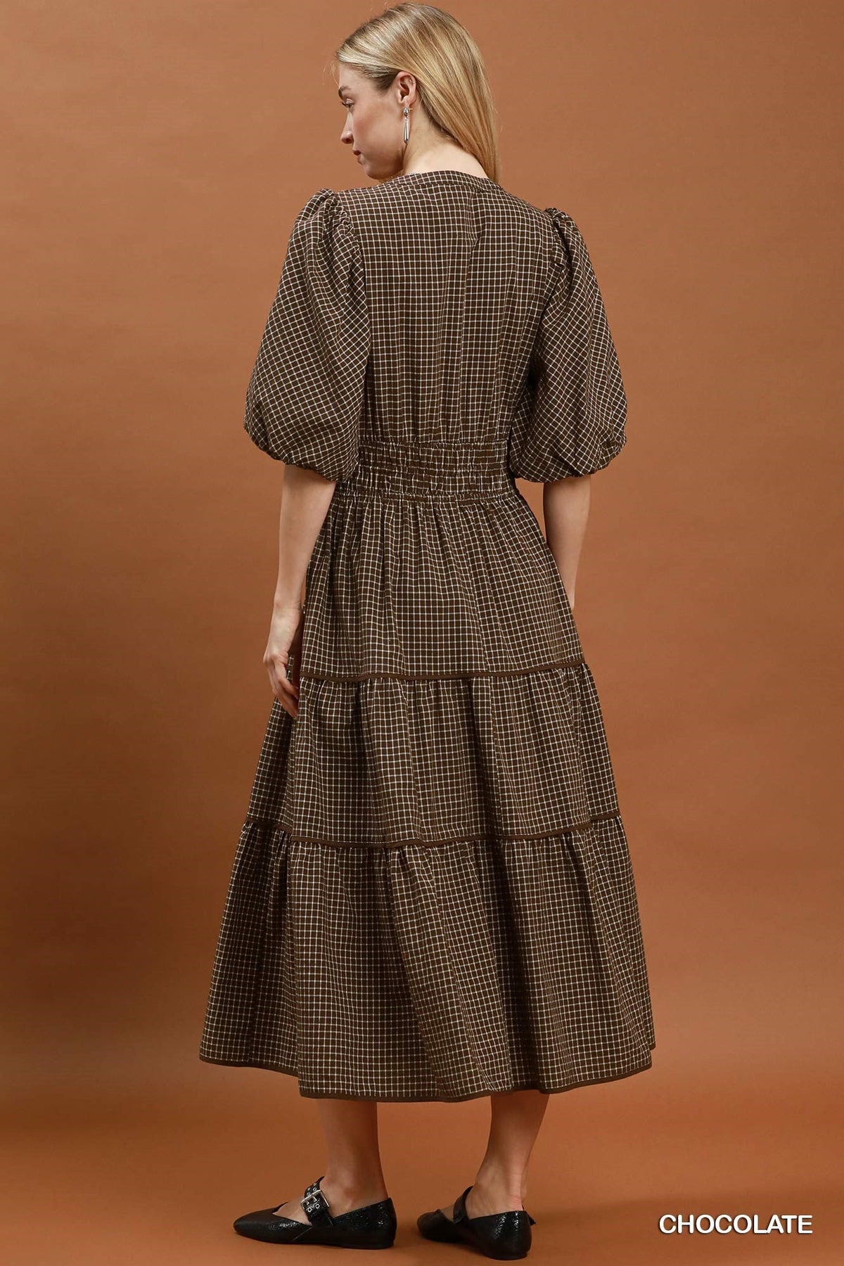 Winslet Brown Gingham Maxi - She Chester