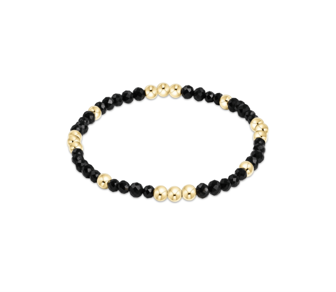 Worthy 3MM Bead Bracelet - Faceted Onyx - She Chester