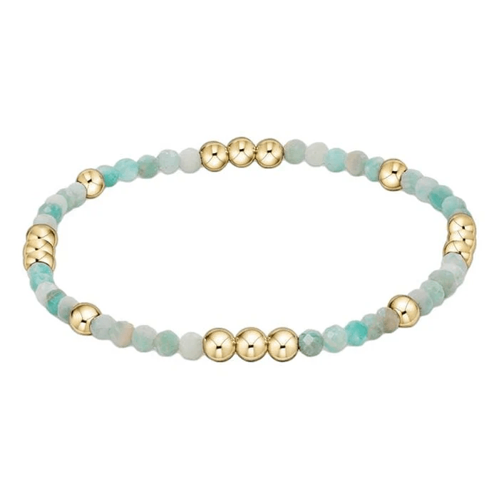 Worthy Pattern 3mm Bracelet Aquamarine - She Chester