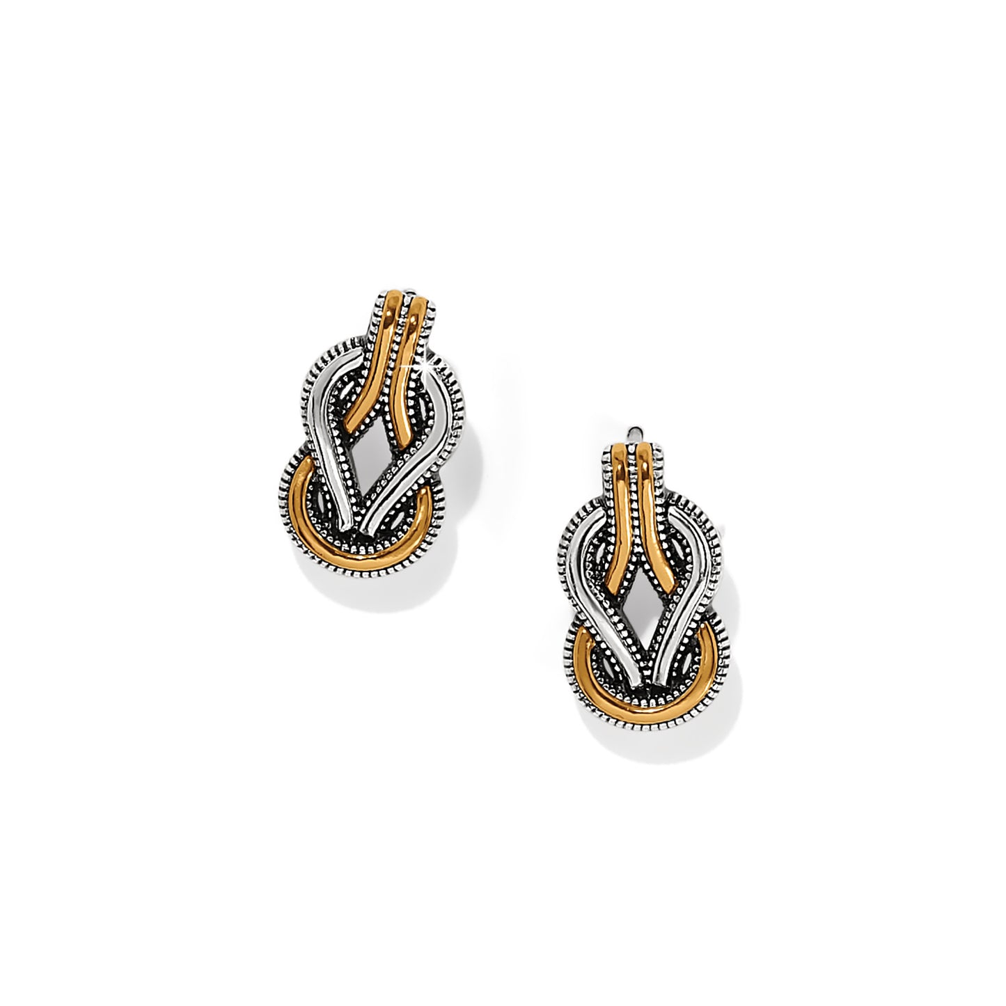Interlok Harmony Two Tone Post Earrings - JA9956