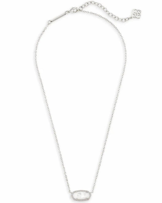 013342 Elisa Necklace Rhodium Ivory MOP - She Chester