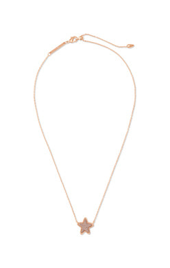 Jae Star Short Pendant Rosegold Necklace in Rosegold Drusy