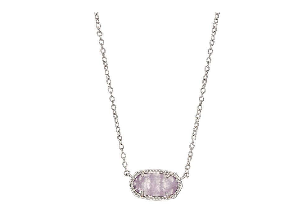 ELISA NECKLACE RHODIUM PURPLE AMETHYST