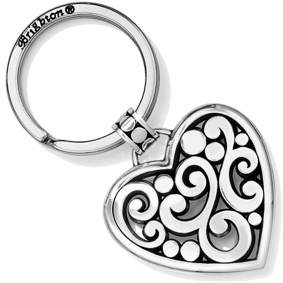 Silver Contempo Heart Keyfob - E15420
