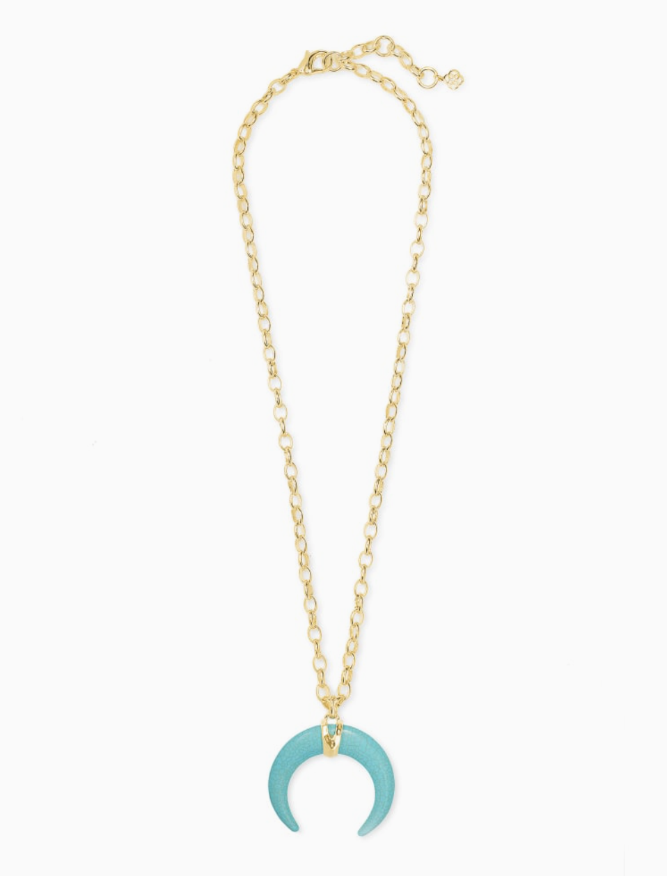 Rebecca Long Pendant Necklace Gold/Variegated Turq
