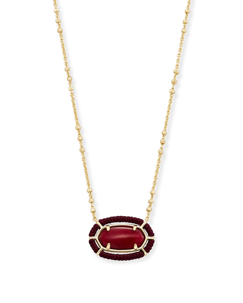Threaded Elisa Necklace Gold Burgundy Illusion