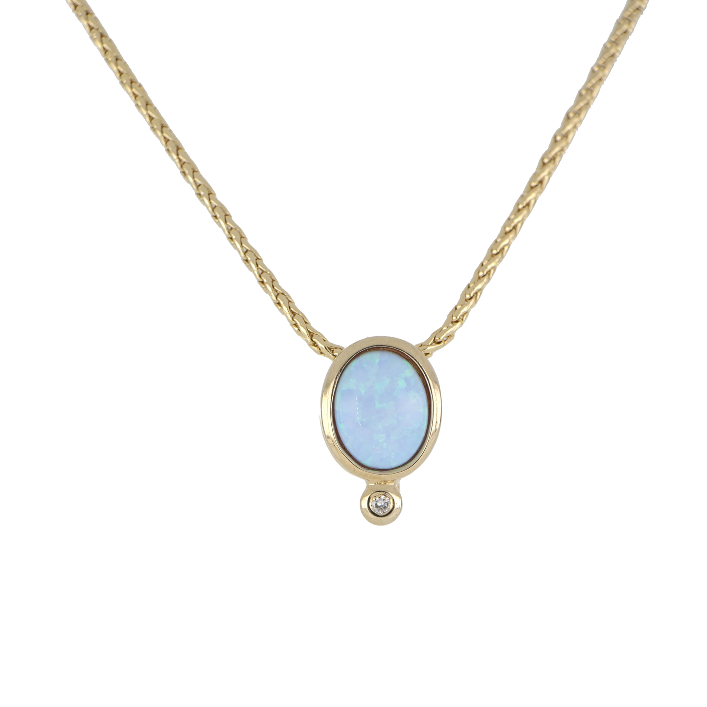 Blue Opal Diamond Pendant K5572-G6F3