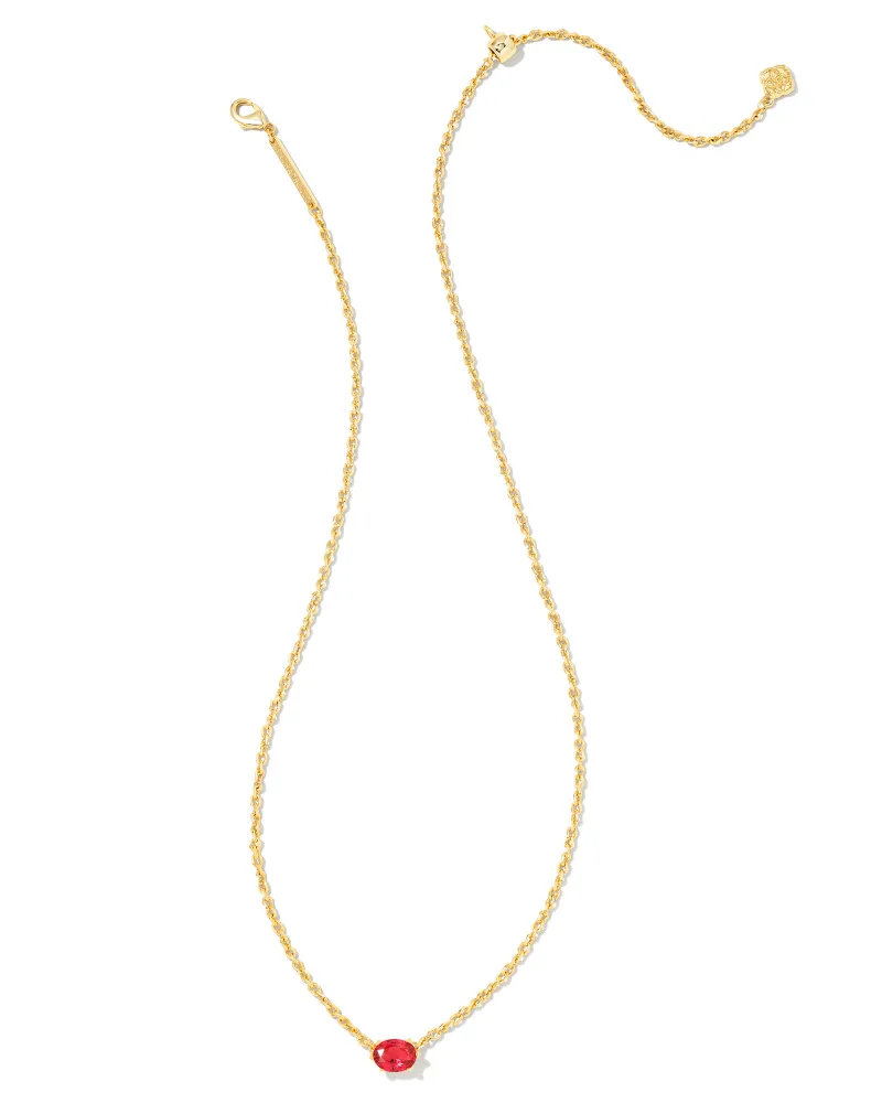 Cailin Pendant Necklace Gold Red Crystal