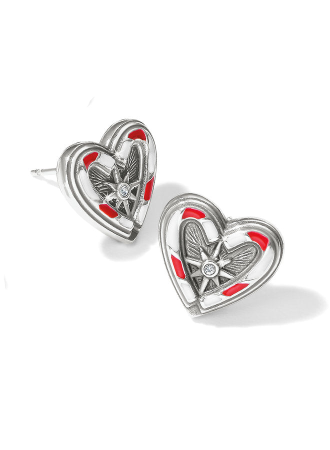 Candy Cane Sweet Heart Studs - JA9313