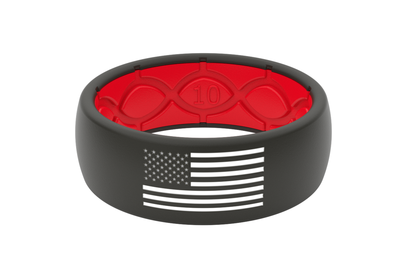 Original Hero Black/Red Flag Groove Ring -