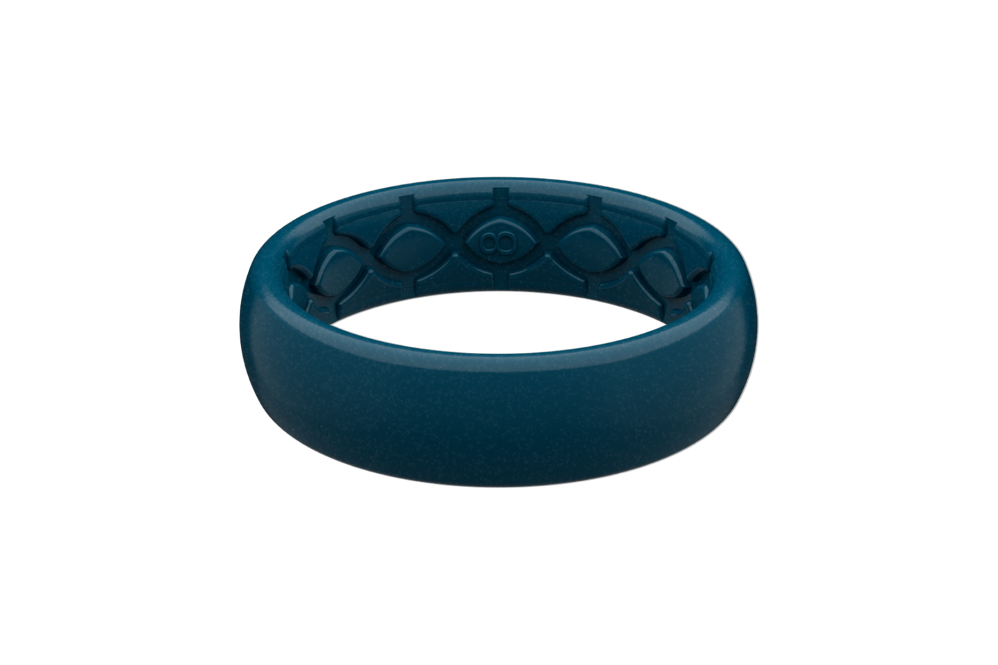 Thin Dark Ocean Groove Ring -