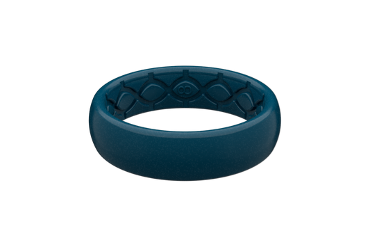 Thin Dark Ocean Groove Ring -