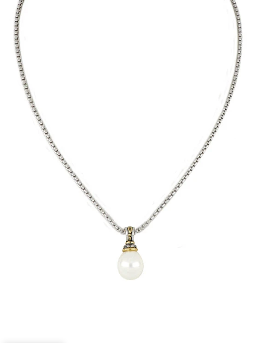 Ocean Images Collection Seashell Pearl Slider with Chain K3471-AB00