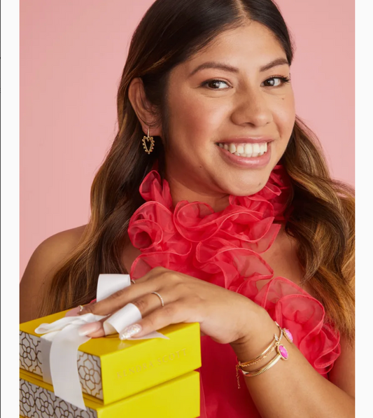 Beaded Ansley Gold Open Frame Earrings