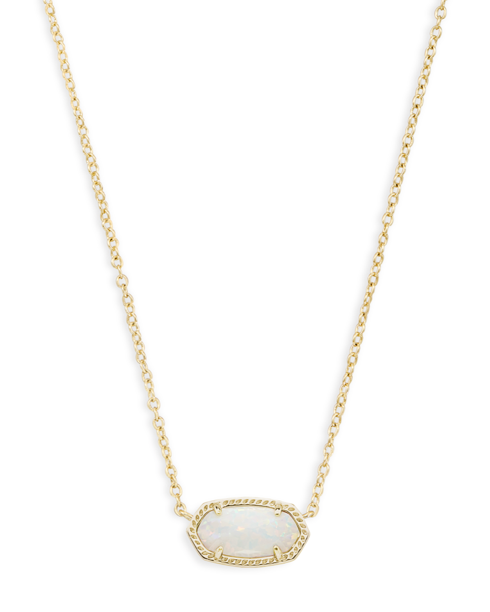 Elisa Gold White Opal Necklace