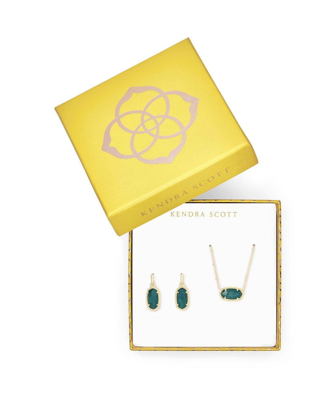 Gift Set Elisa & Lee Gold/Dark Teal Amazonite