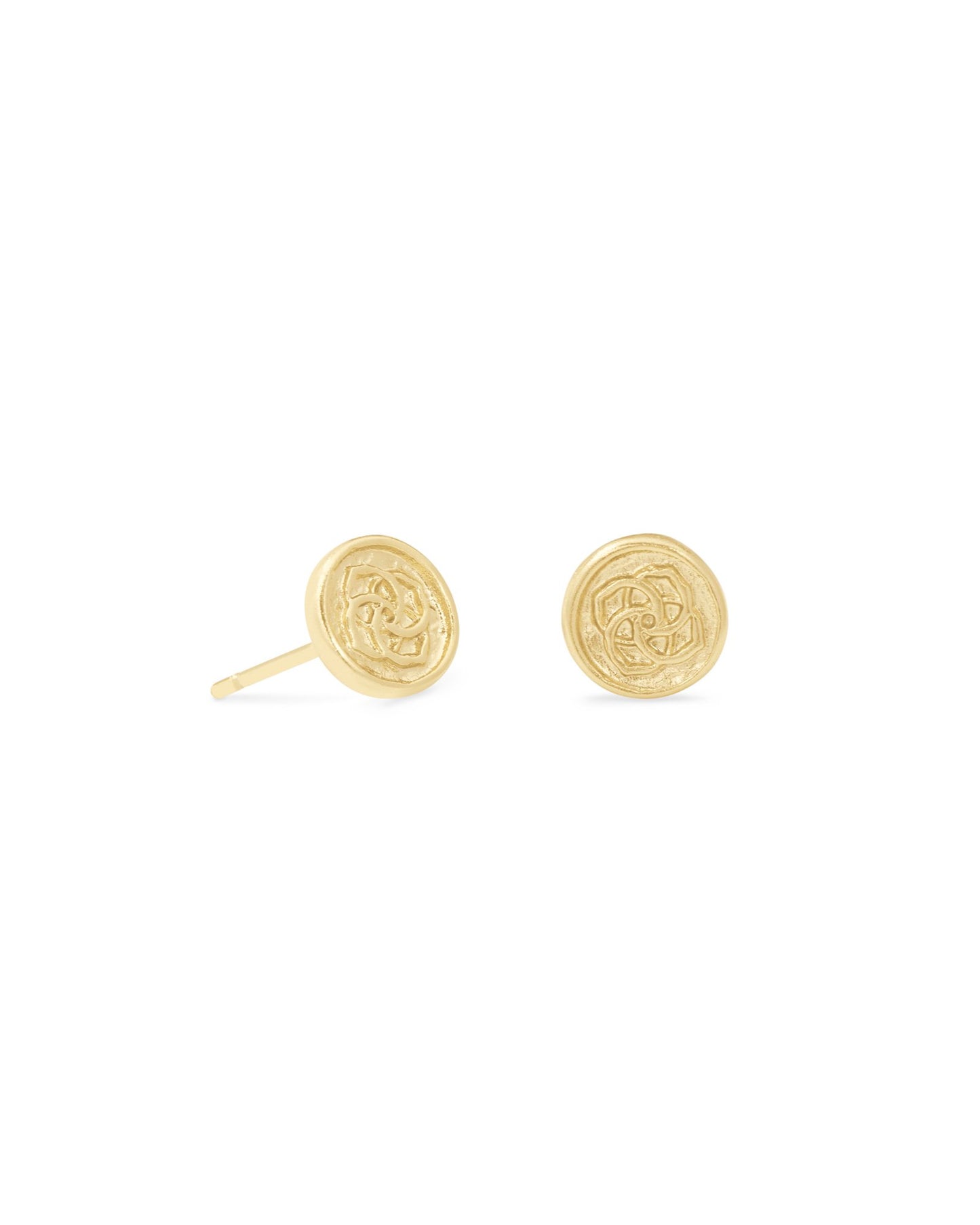 Dira Coin Stud Ear Gold Metal