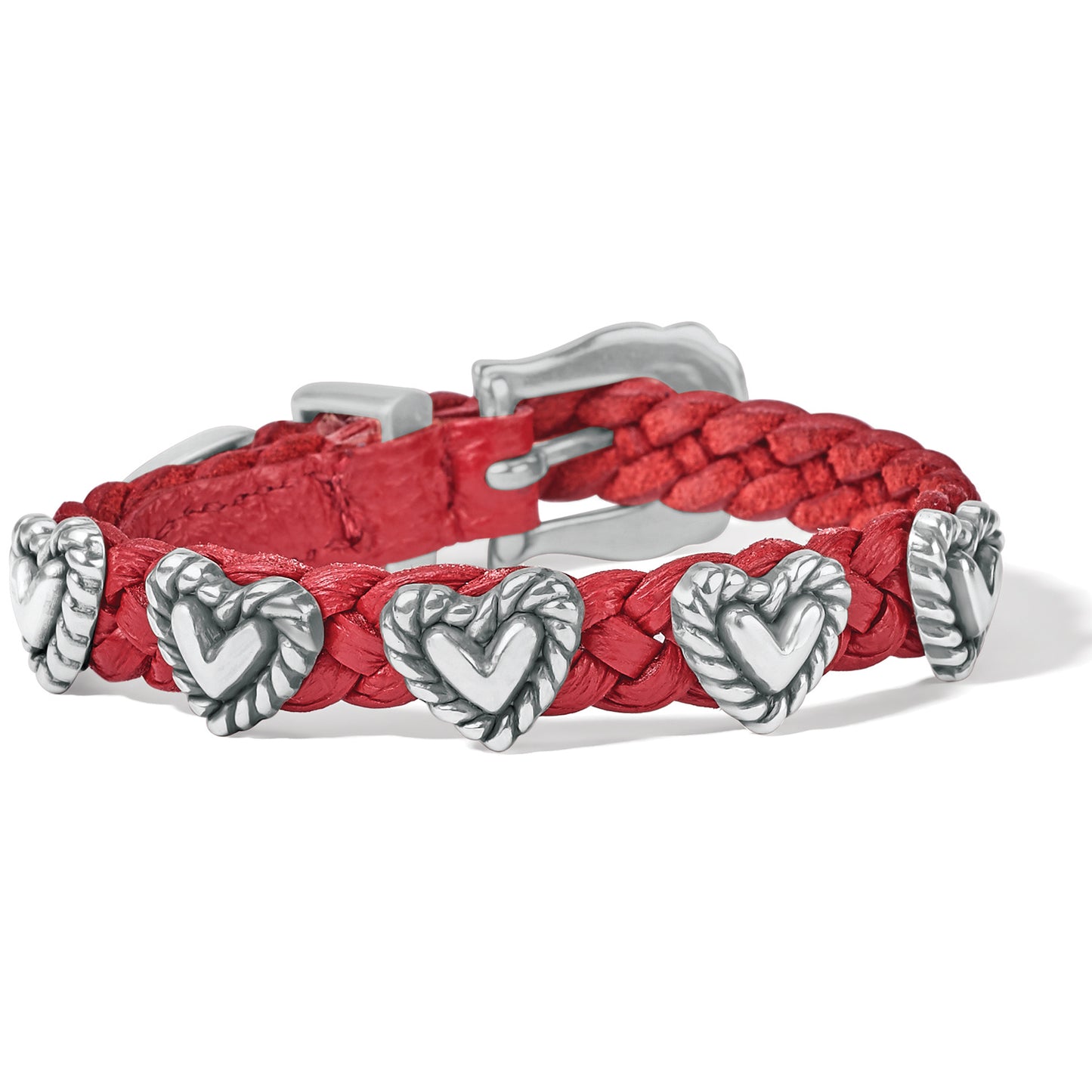 3/8 Lip Roped Heart Braided Bracelet - 07475B