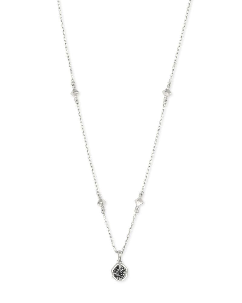 Nola Silver Platinum Drusy Necklace