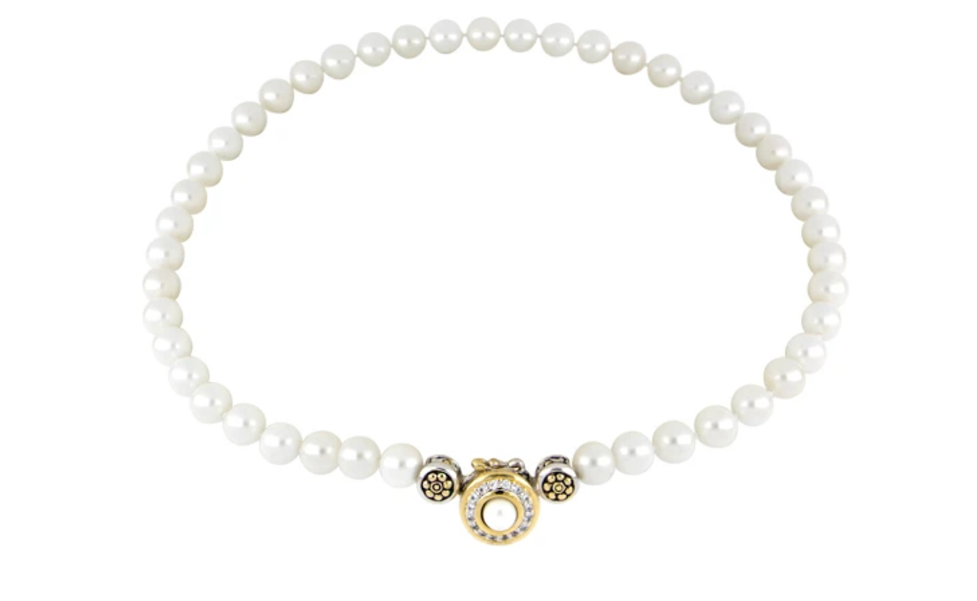 Pearl Necklace with CZ Clasp N5135-ABF4