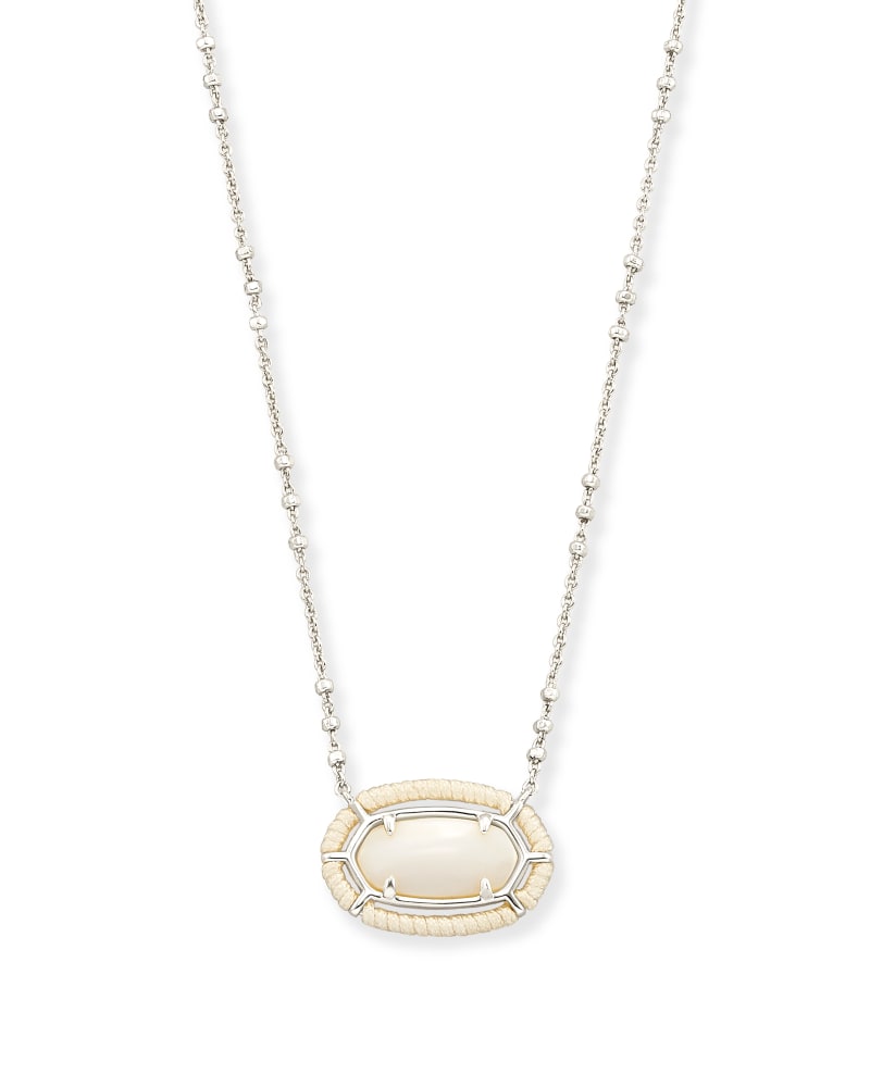 Threaded Elisa Necklace Rhodium White MOP