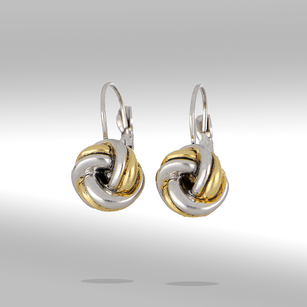 Infinity Knot Two Tone French Wire Earrings