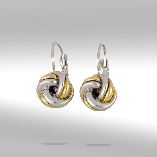 Infinity Knot Two Tone French Wire Earrings