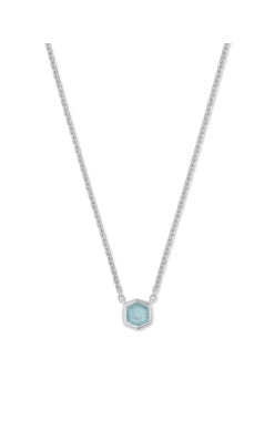 DAVIE PENDANT NECKLACE STERLING SILVER AQUAMARINE