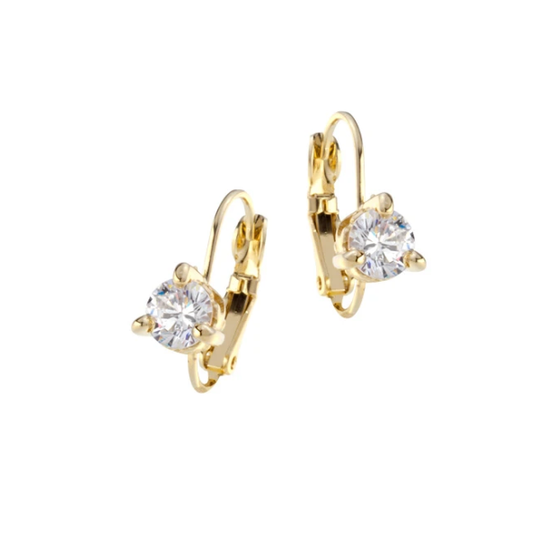 Beijos 6mm Prong Set Earrings - Gold F5016-GF00
