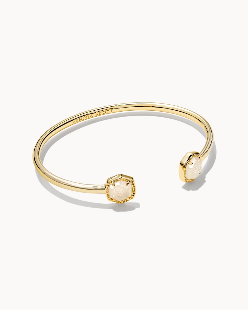 Davie Cuff Bracelet Gold Iridescent Drusy