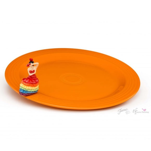 Fiesta X Nora Fleming Round Platter & Fiesta Dancing Lady Mini