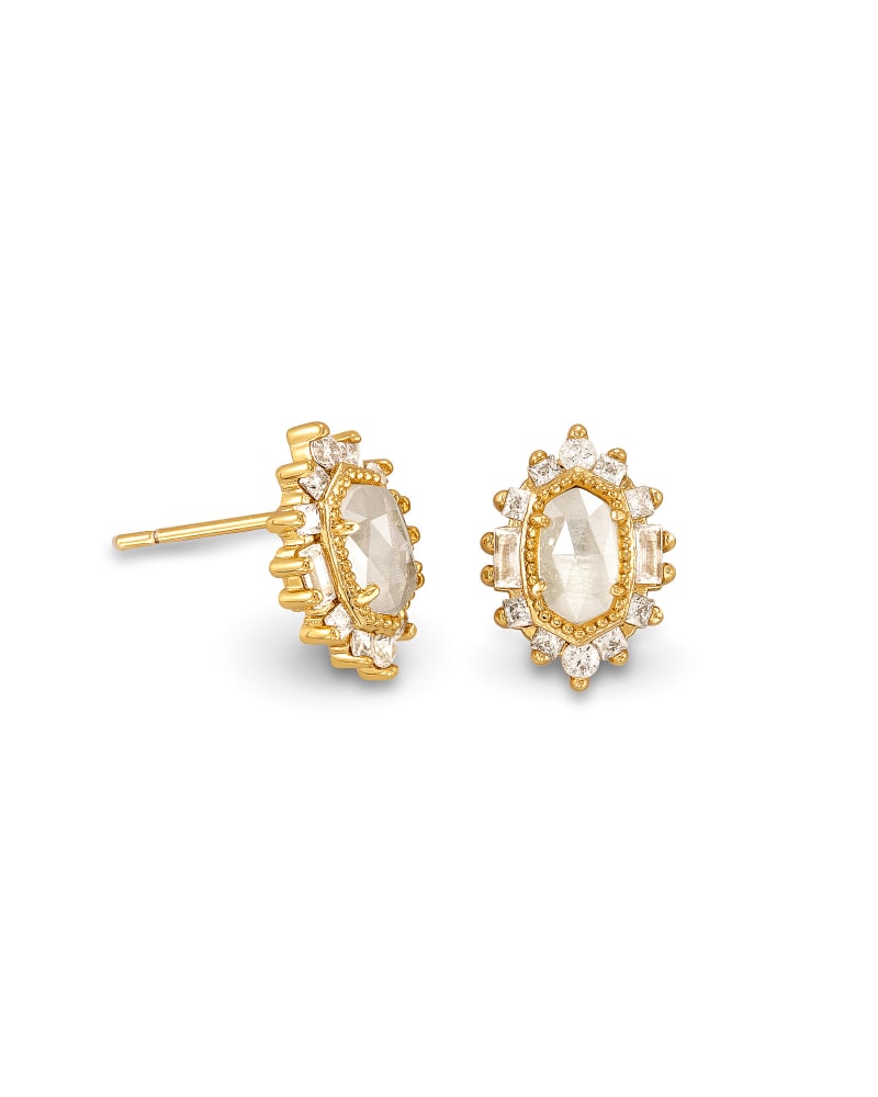 Kapri Stud Earrings Gold Luster Glass