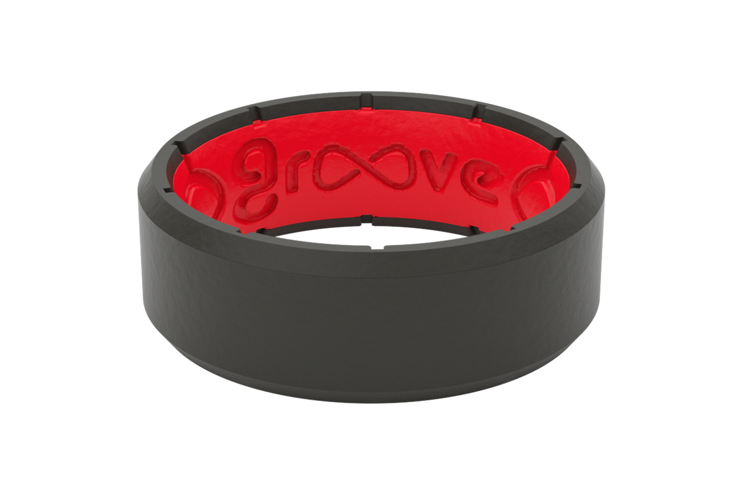 Edge Black/Red Groove Ring -