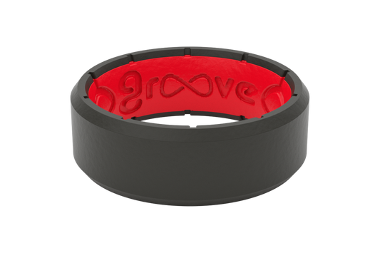 Edge Black/Red Groove Ring -