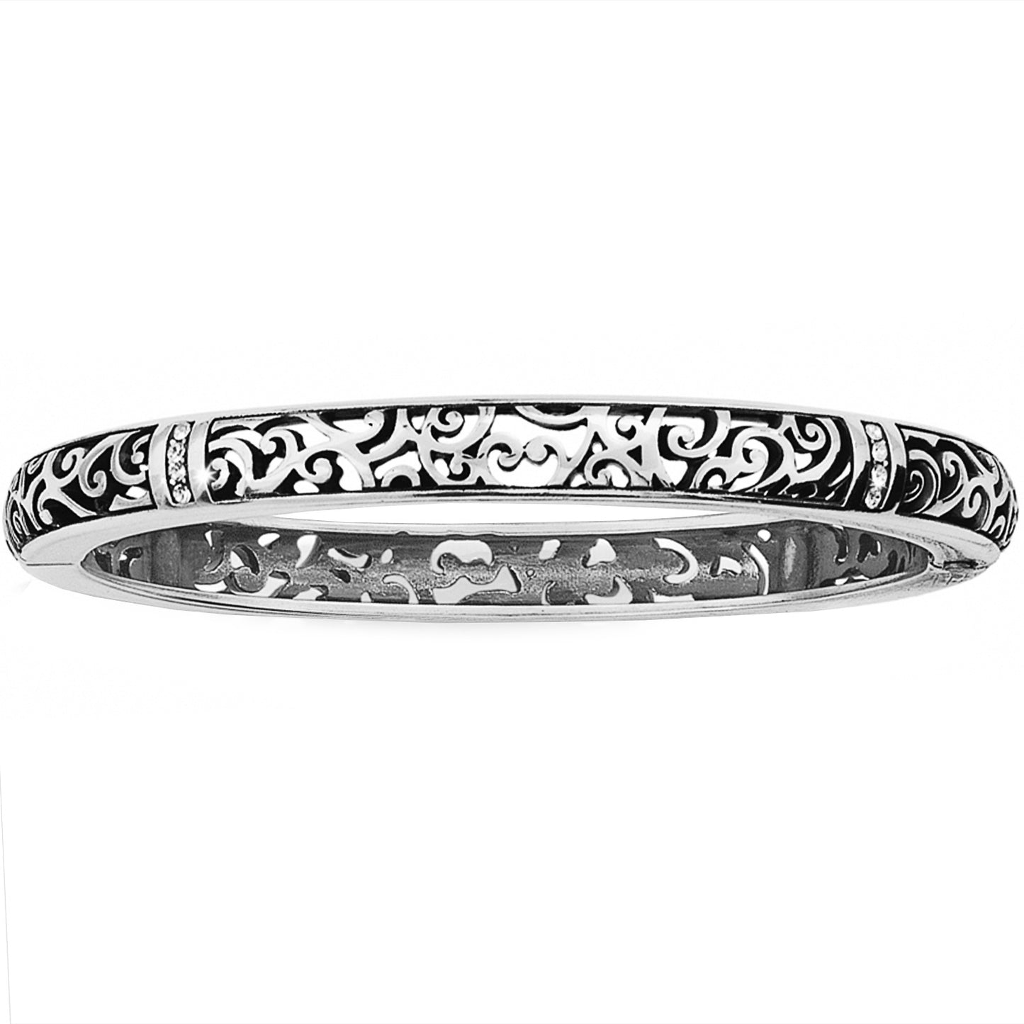 Silver Viewpoint Hinged Bangle JB3702