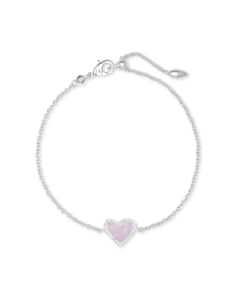 Ari Heart Delicate Bracelet Sil/Amethyst