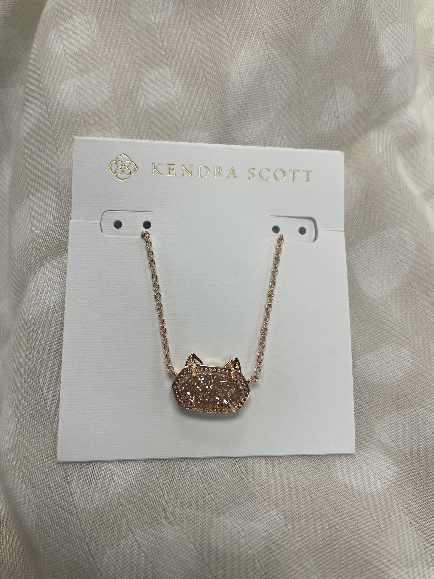 Elisa Cat Necklace RSG Sand Drusy