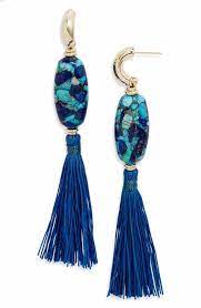 INSLEY STATEMENT EARRINGS GOLD BLUE MIX