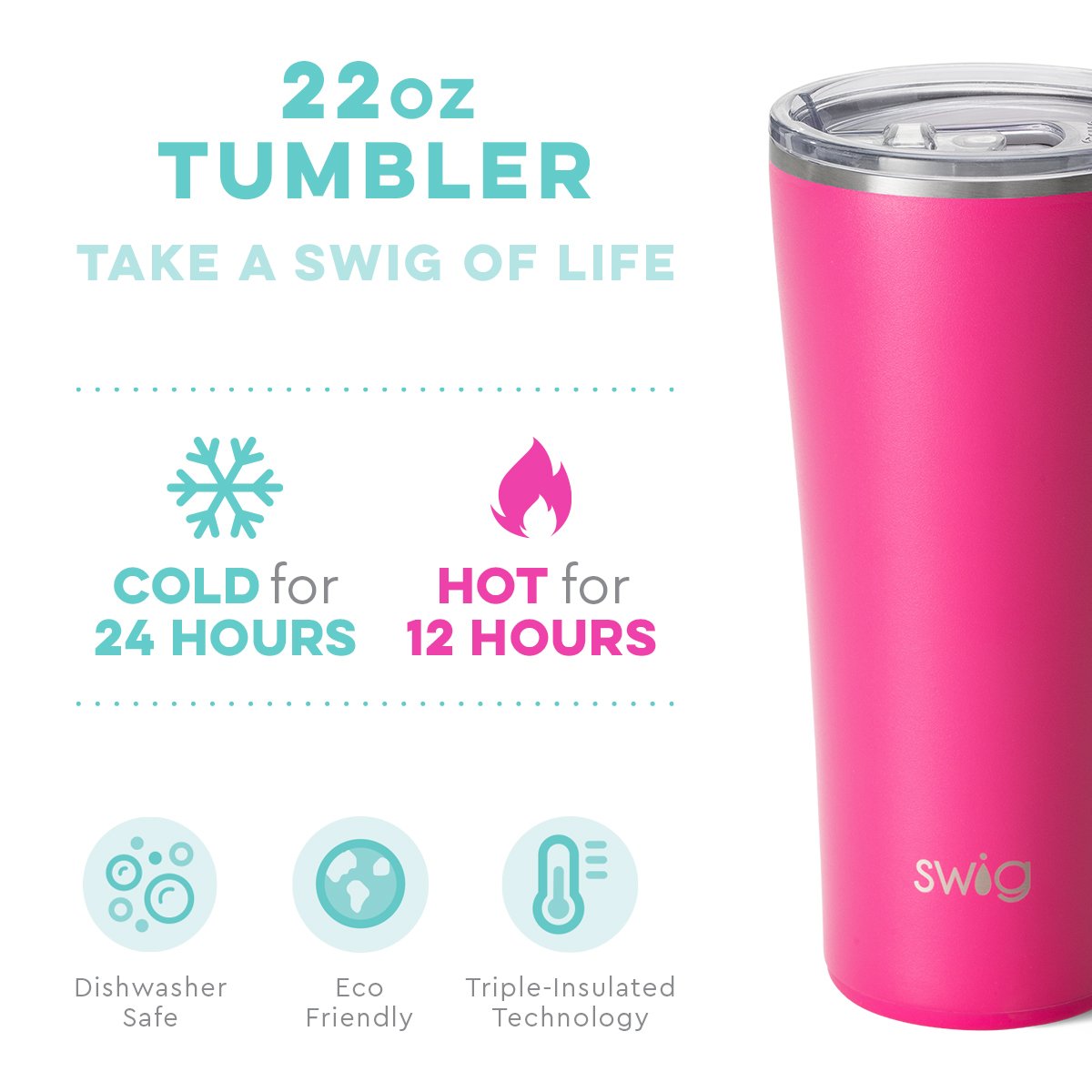 Matte Hot Pink Tumbler (22oz)